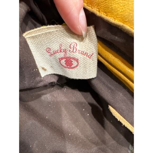 100% Lamb Skin RARE Vtg LUCKY Brand.Stash Bag Distressed ItalianLeather Flower - Picture 11 of 12